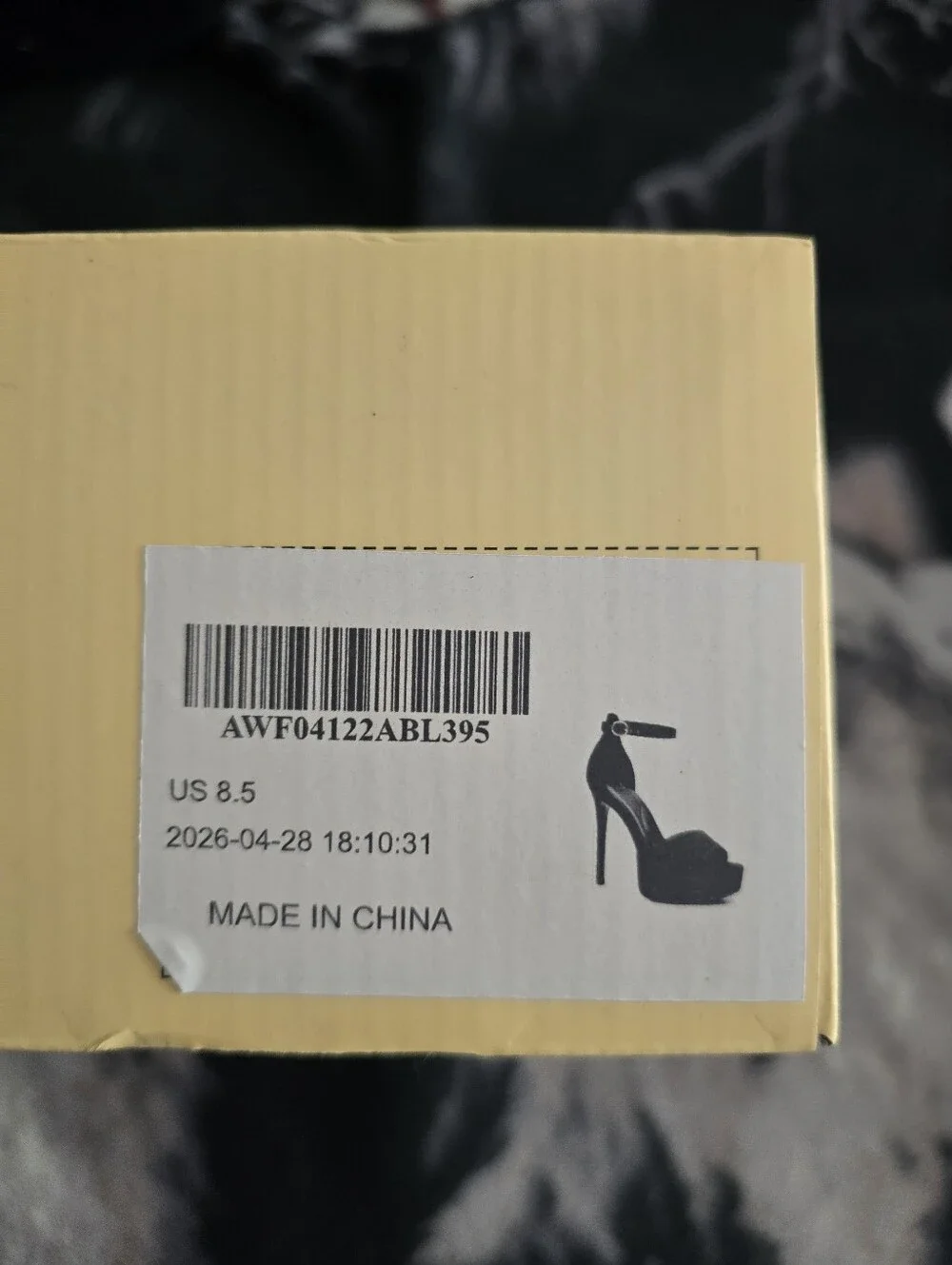 Black Platform Ankle-Strap High Heels - Women's 8.5